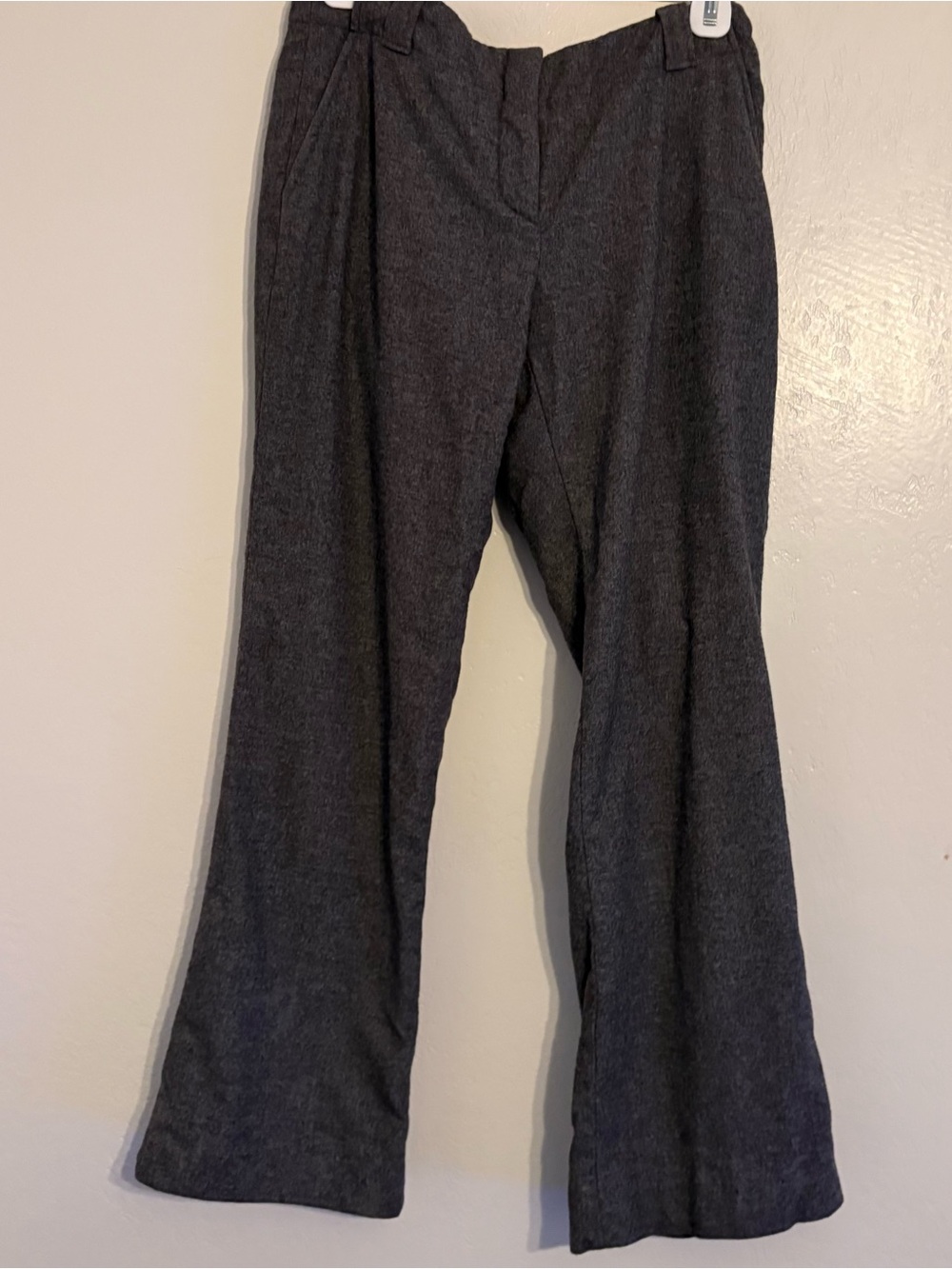 Burberry London Women's Gray Wool Cashmere Flannel Pleated Flared Dress Pants